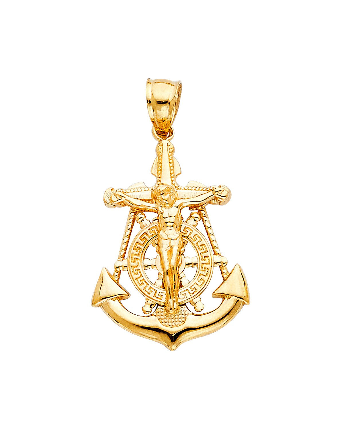 14K Yellow Gold Mariner Crucufix Pendant (PT-1229)