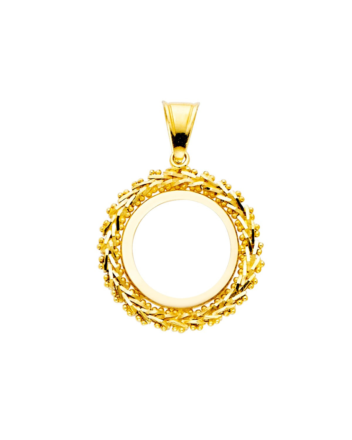 14K Yellow Gold 2 Pesos Bola Pendant (PT-1313)