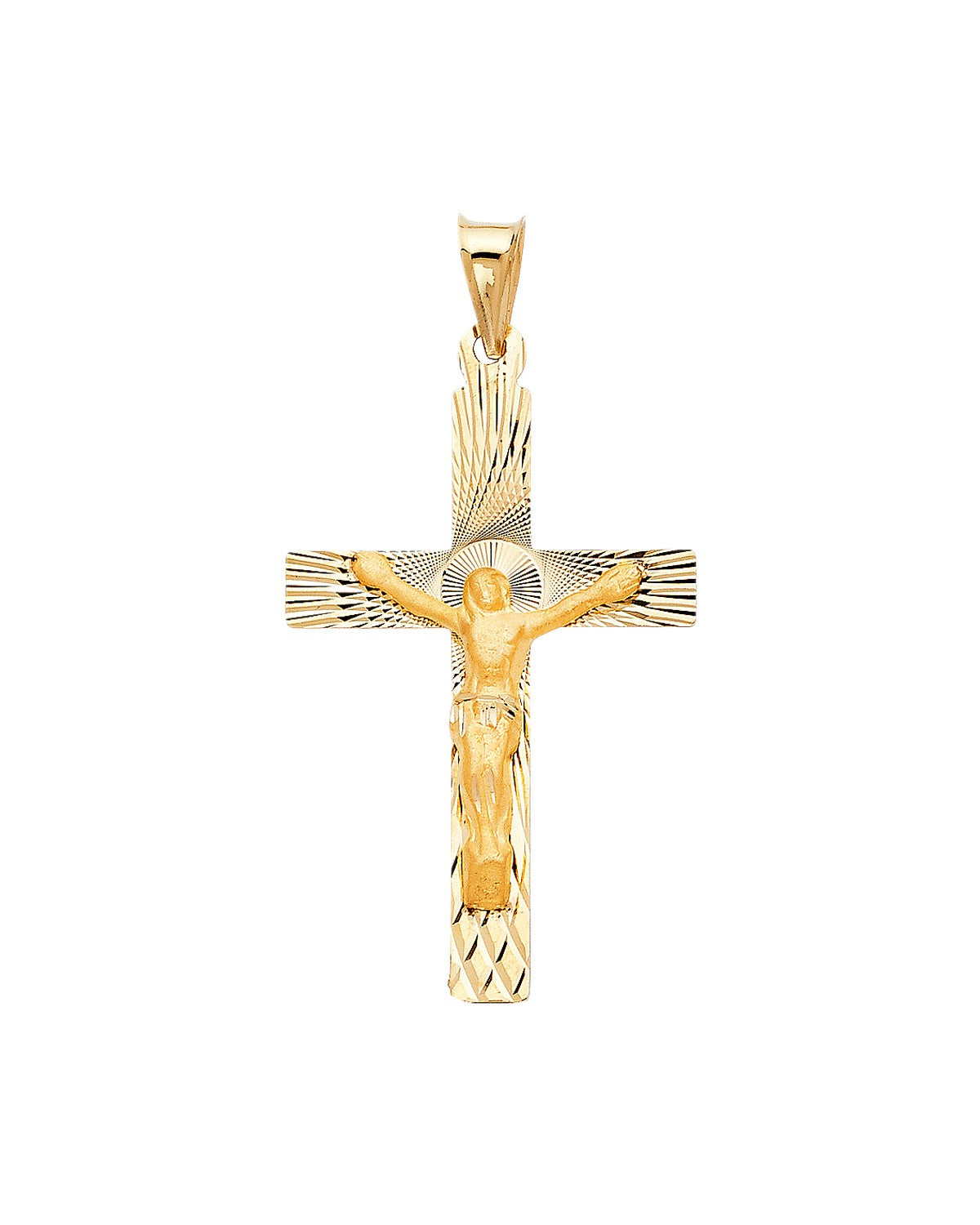 14K Yellow Gold Crucufix Stamp Pendant (PT-1423)