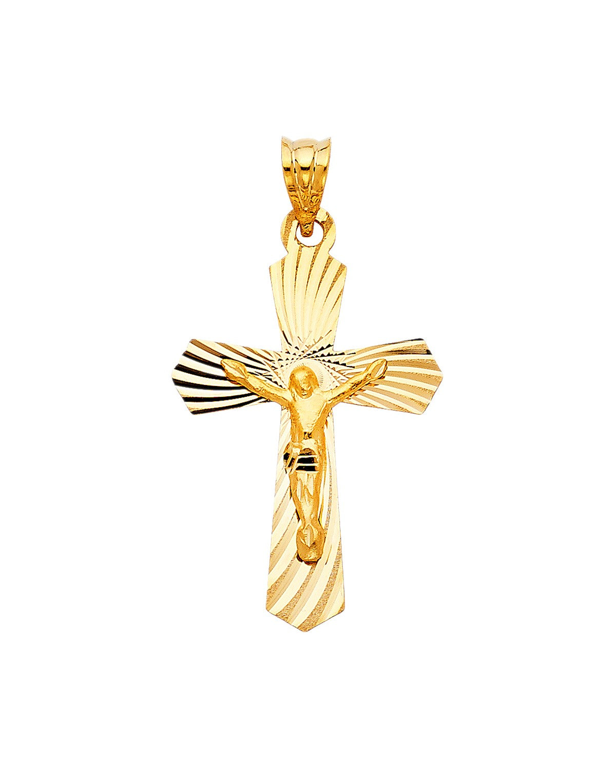 14K Yellow Gold Crucufix Stamp Pendant (PT-1425)