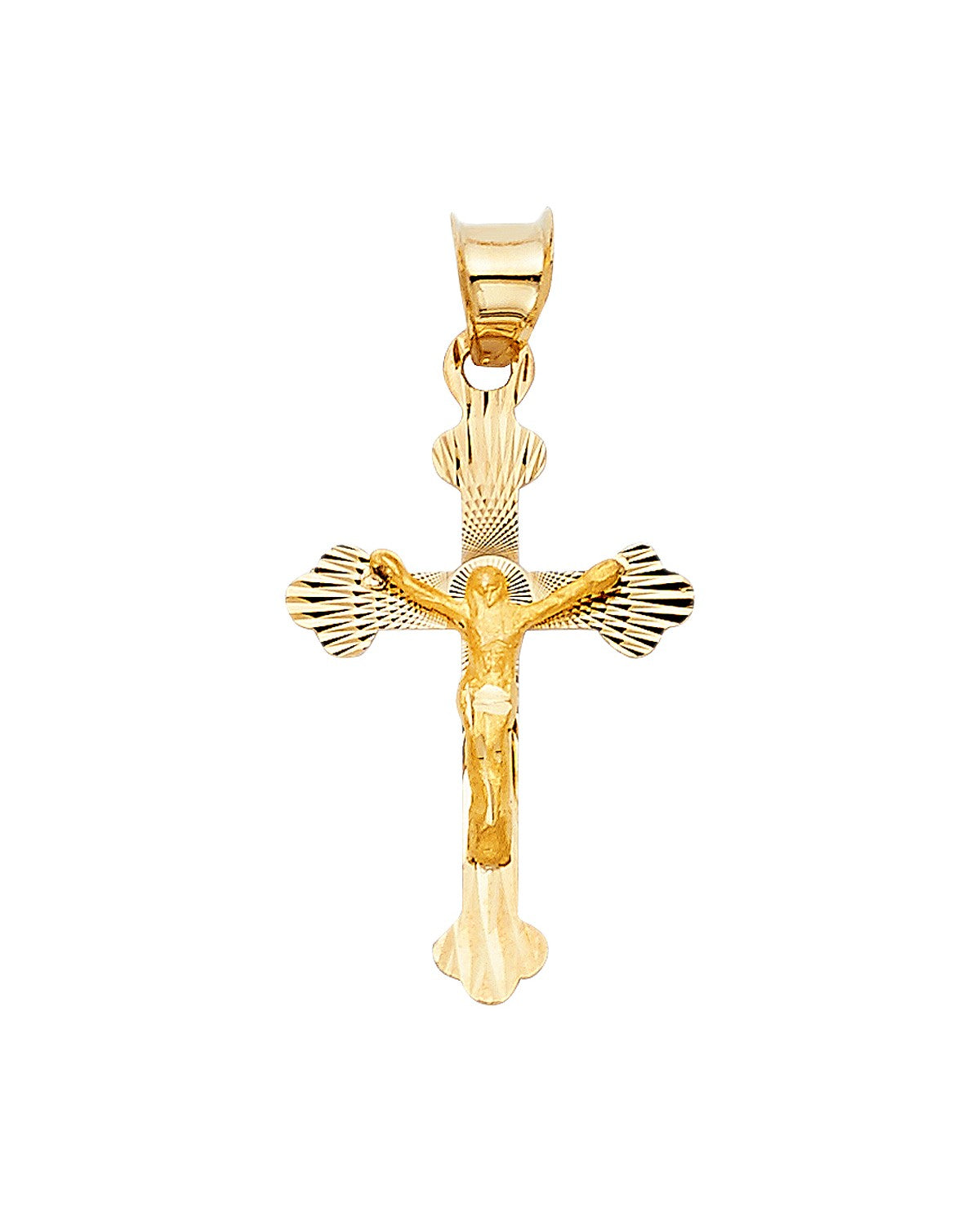 14K Yellow Gold Crucufix Stamp Pendant (PT-1426)