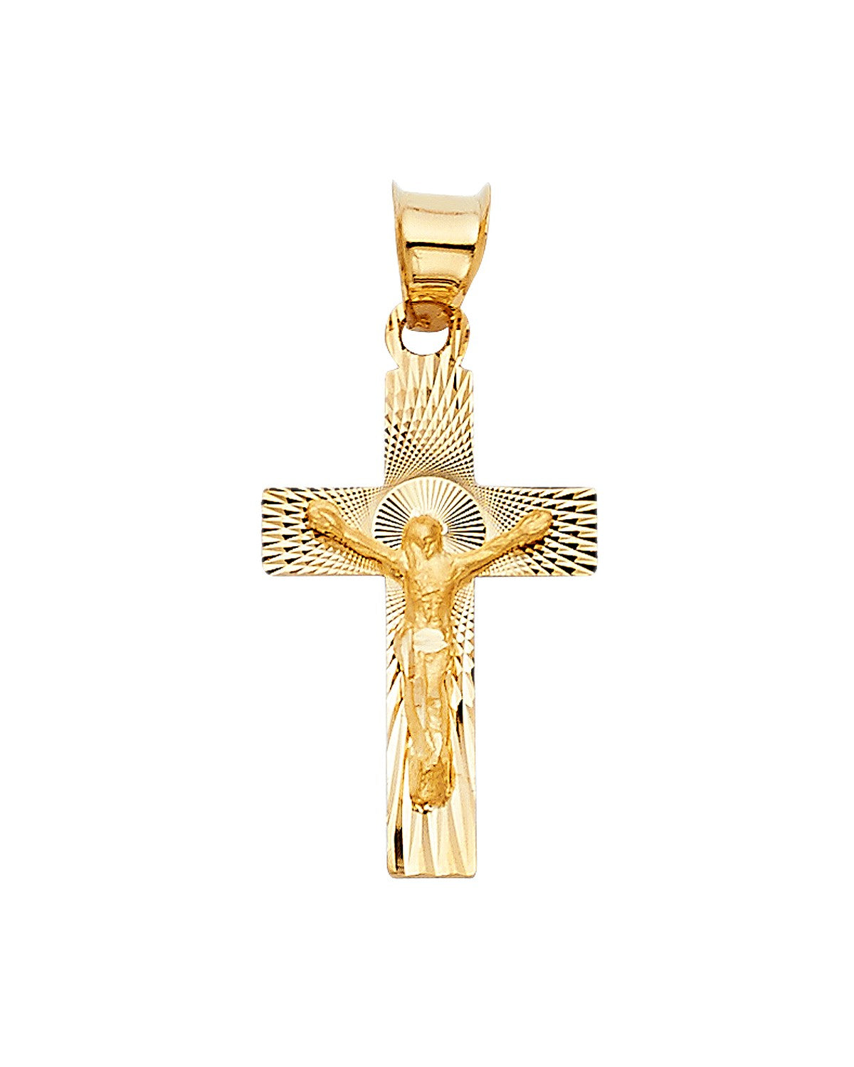 14K Yellow Gold Crucufix Stamp Pendant (PT-1427)