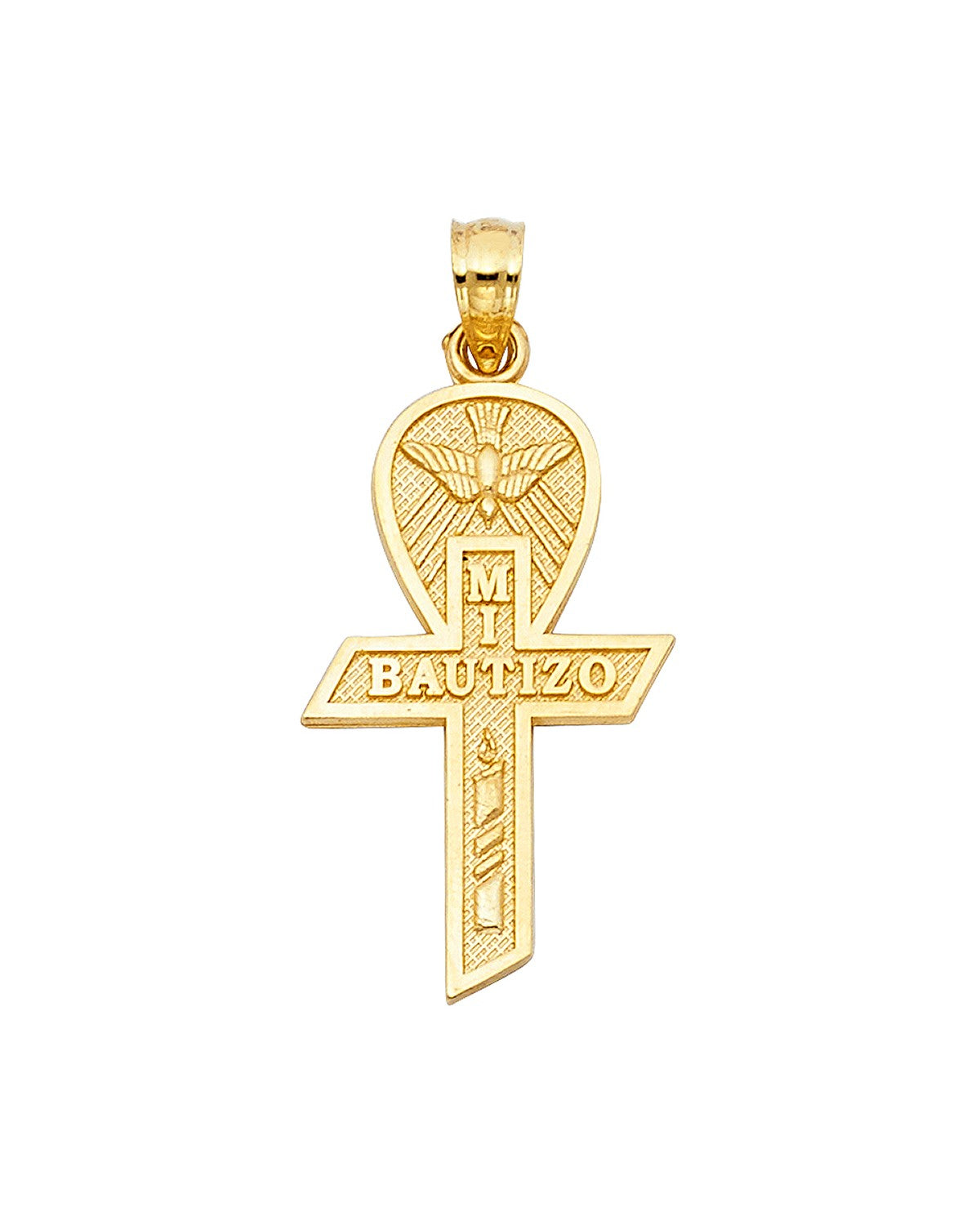 14K Yellow Gold Baptism Cross Pendant (PT-1452)