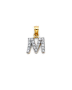 14K Yellow Gold 2T CZ Initial Pendant (PT-2123)
