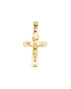 14K Yellow Gold Crucifix Cross Pendant (PT-2191)