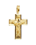 14K Yellow Gold Crucifix Cross Pendant (PT-2202)