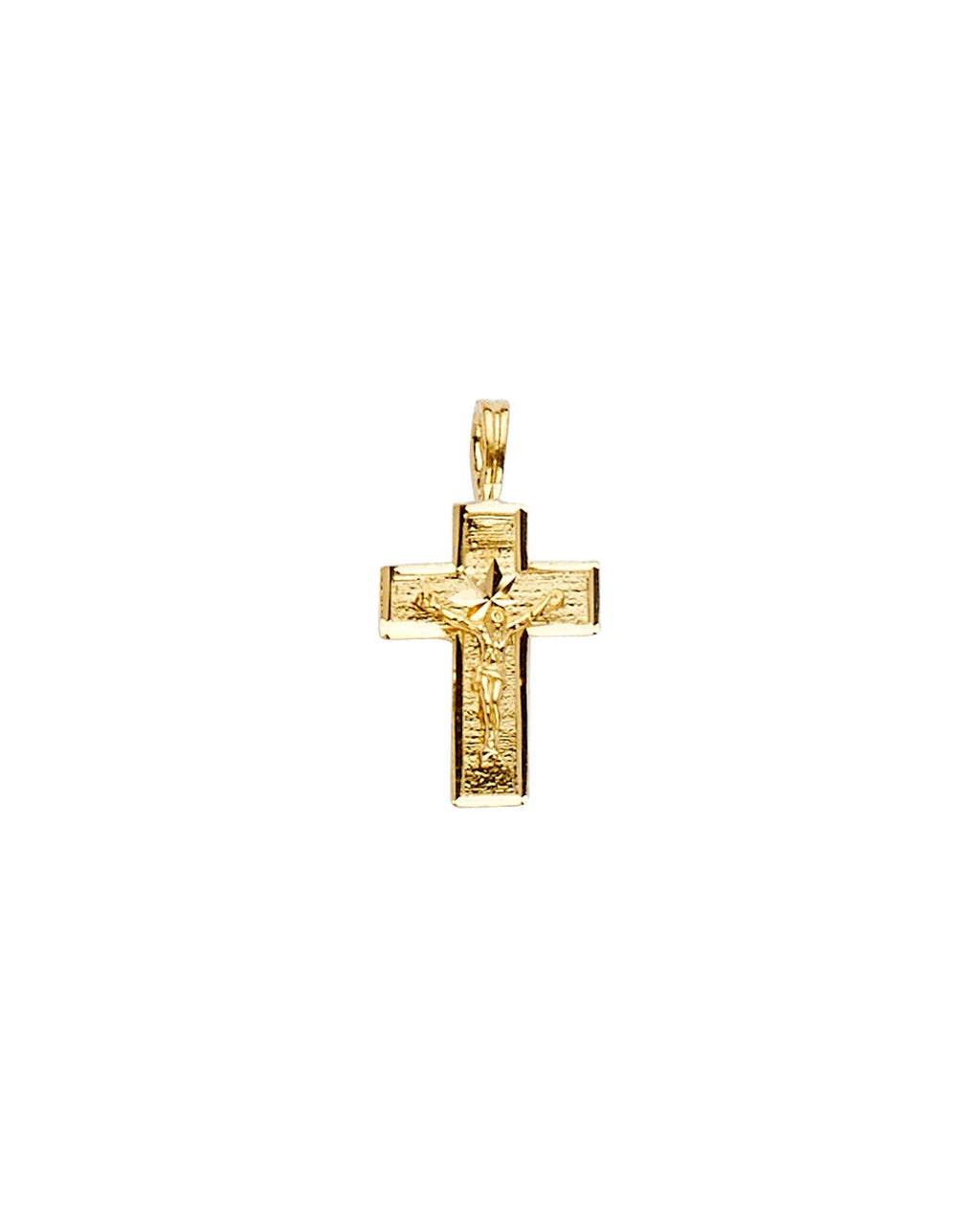 14K Yellow Gold Crucifix Cross Pendant (PT-2202)