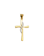 14K Two-Tone Gold Cross Pendant (PT-2215)