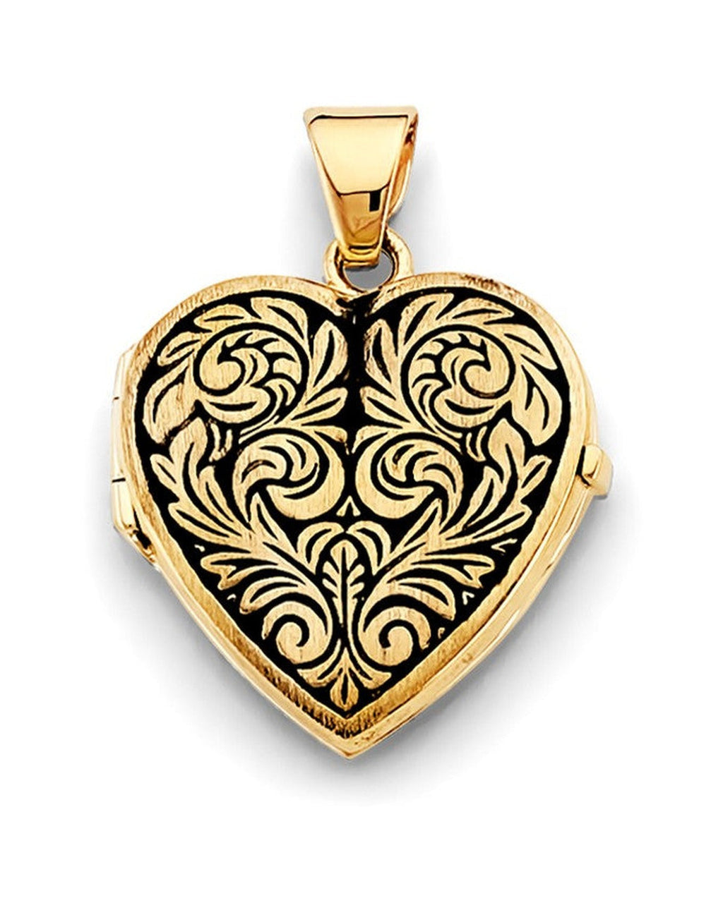 14K Yellow Gold Heart Locket Pendant (PT-2568)