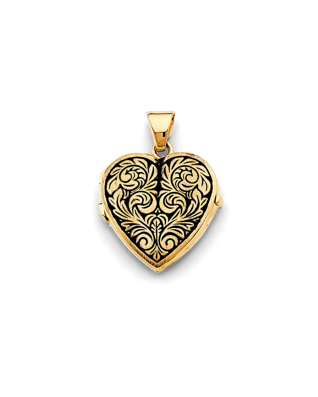 14K Yellow Gold Heart Locket Pendant (PT-2568)