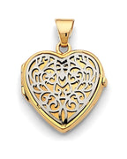 14K Yellow Gold Heart Locket Pendant (PT-2569)