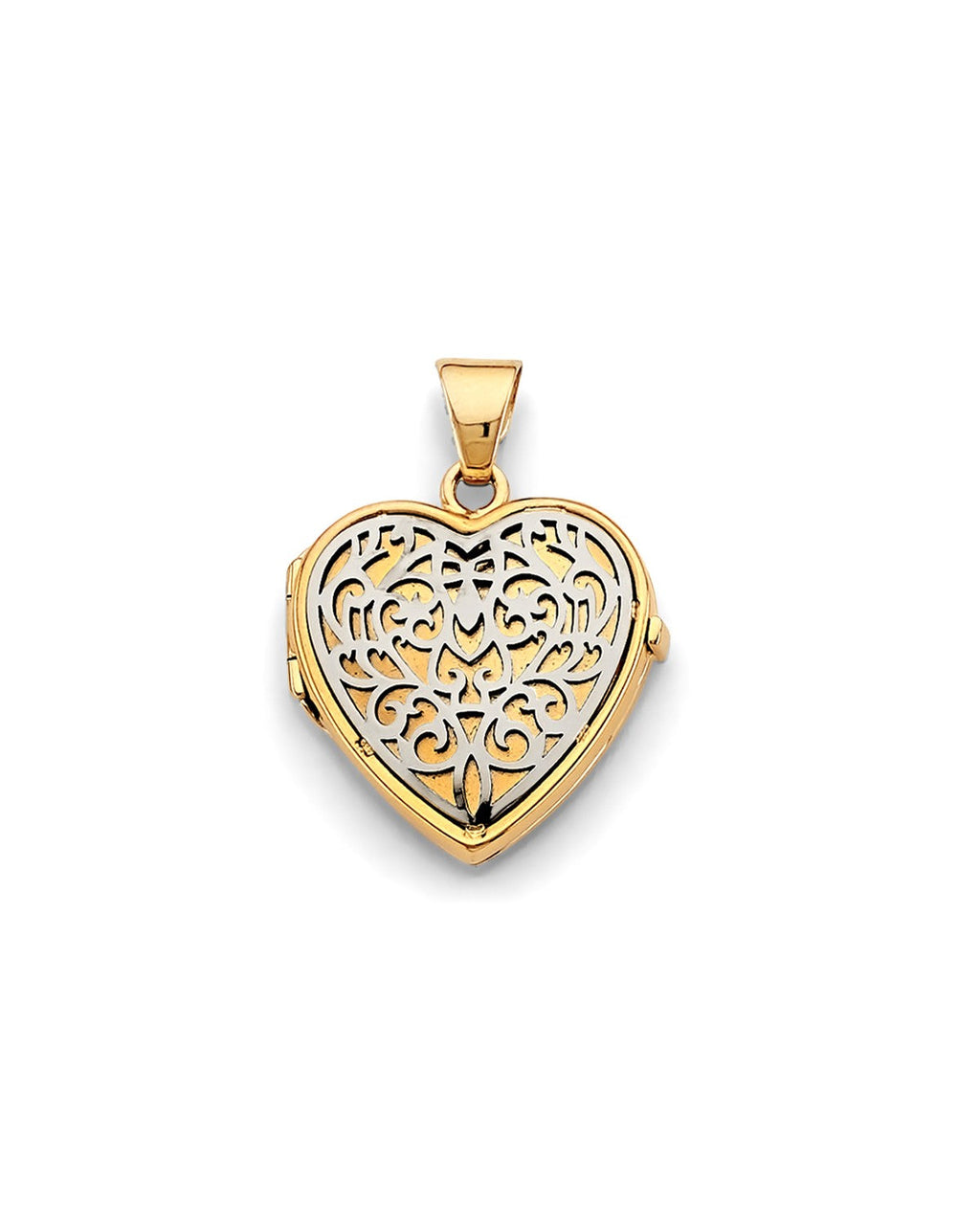 14K Yellow Gold Heart Locket Pendant (PT-2569)