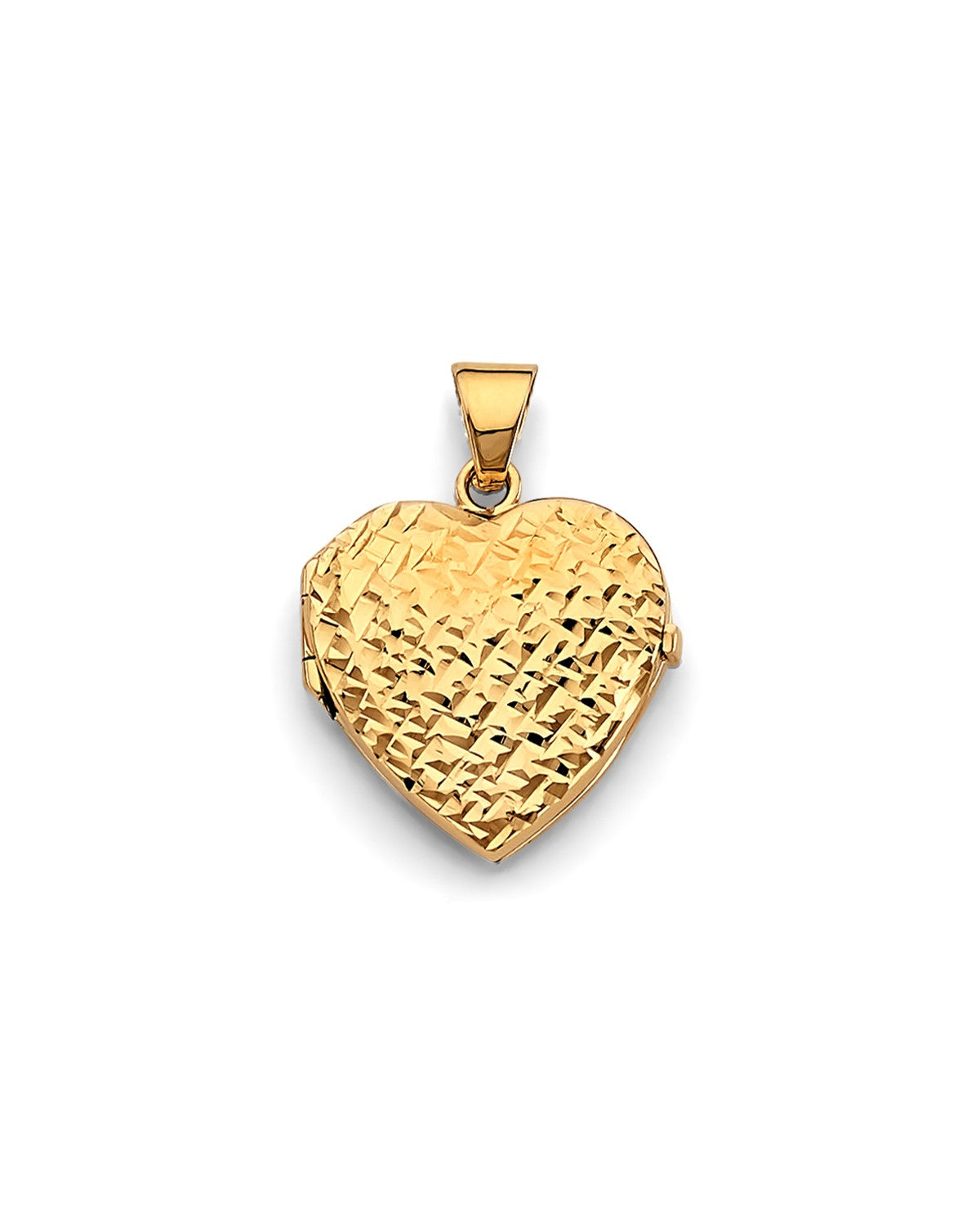 14K Yellow Gold Heart Locket Pendant (PT-2571)