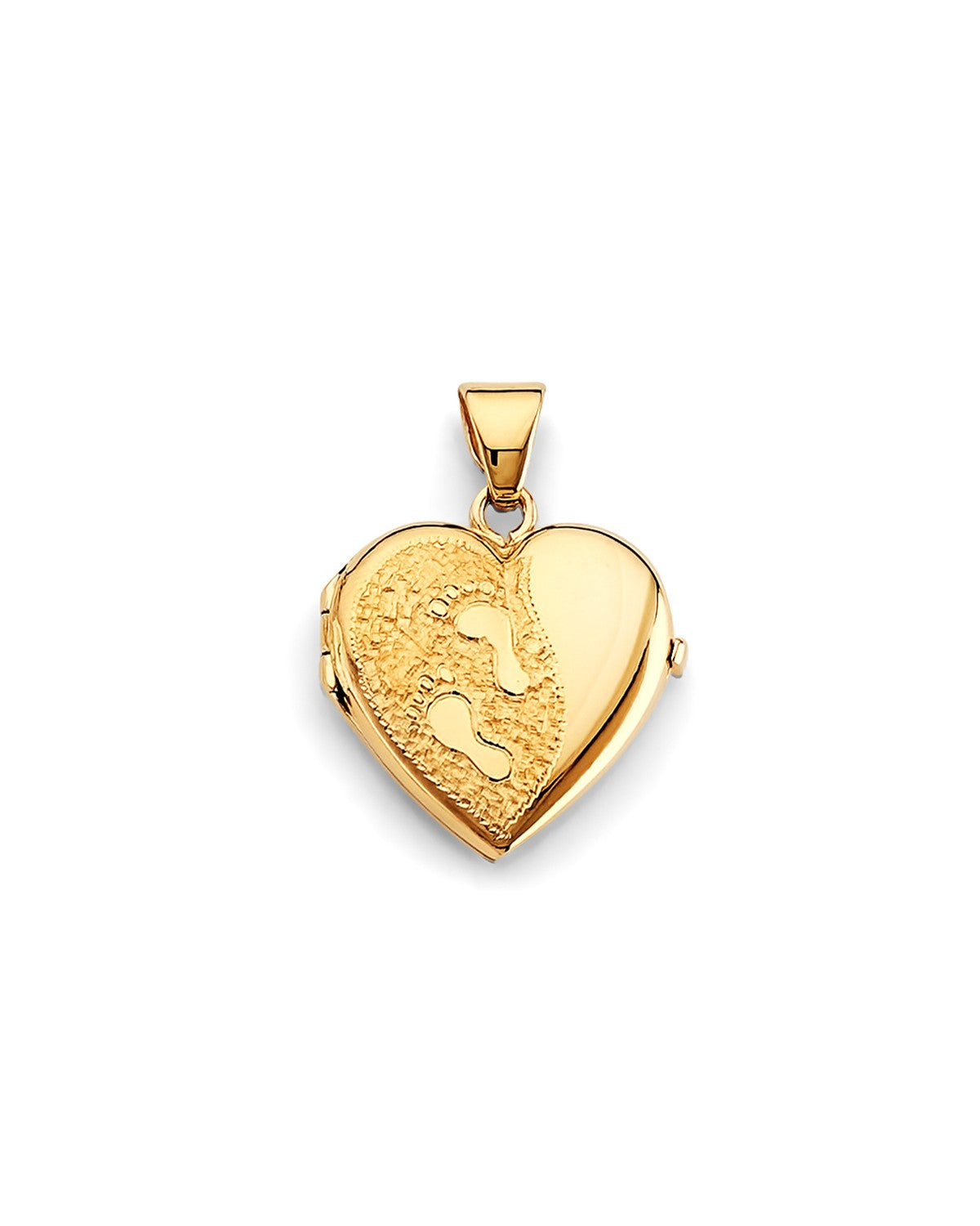 14K Yellow Gold Heart Locket Pendant (PT-2573)