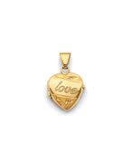 14K Yellow Gold Heart Locket Pendant (PT-2577)
