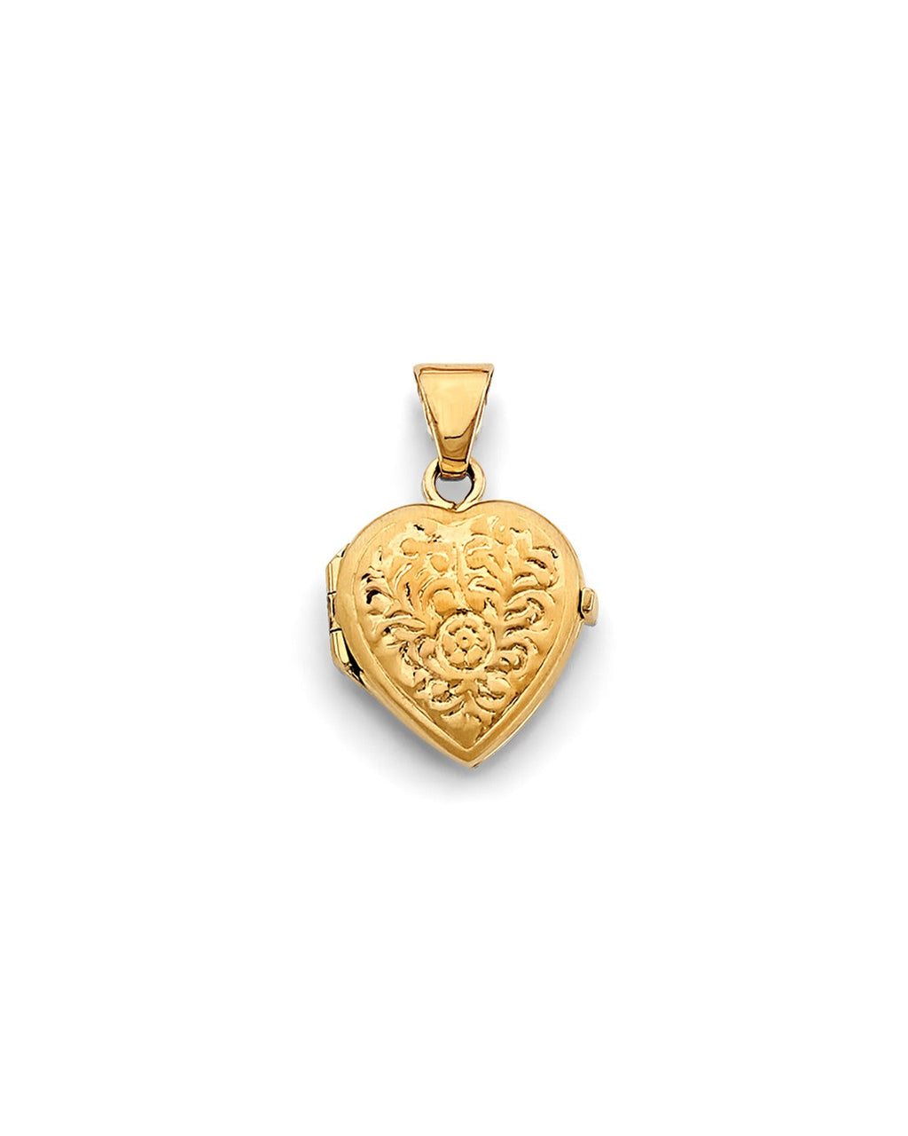 14K Yellow Gold Heart Locket Pendant (PT-2578)