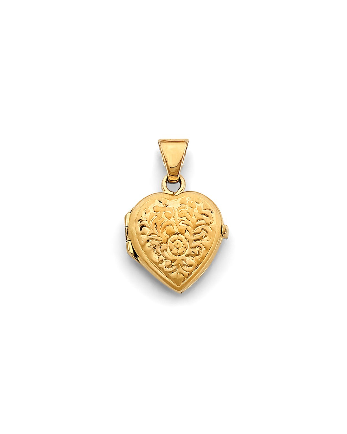 14K Yellow Gold Heart Locket Pendant (PT-2578)
