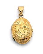 14K Yellow Gold Oval Locket Pendant (PT-2579)