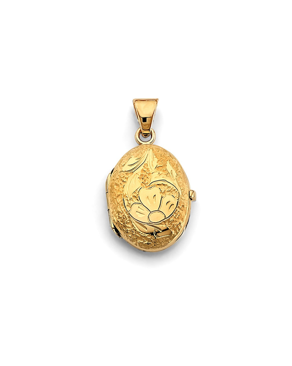 14K Yellow Gold Oval Locket Pendant (PT-2579)
