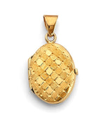 14K Yellow Gold Oval Locket Pendant (PT-2580)