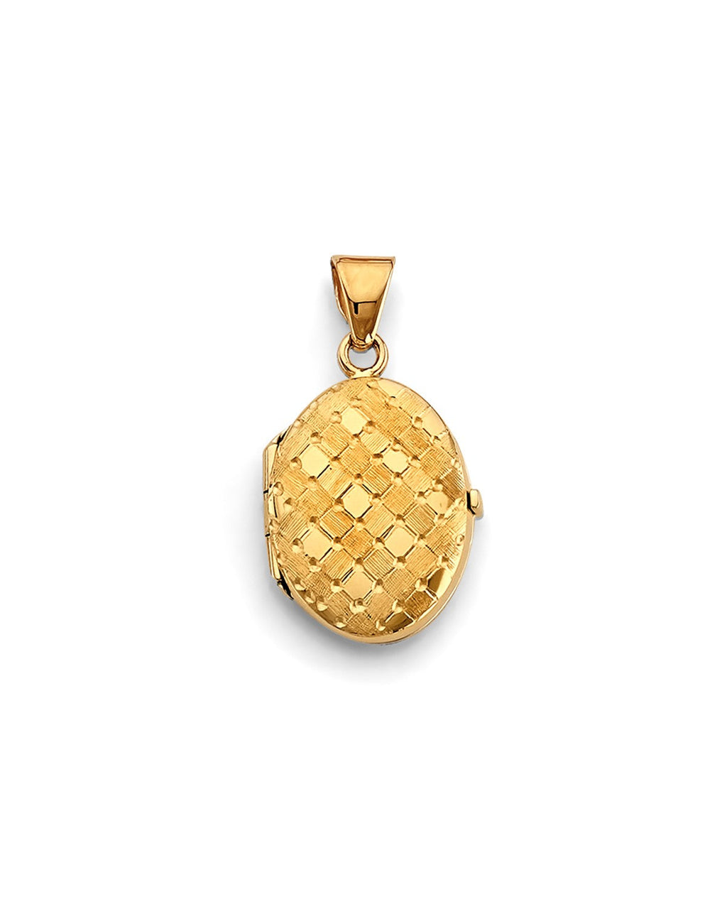 14K Yellow Gold Oval Locket Pendant (PT-2580)