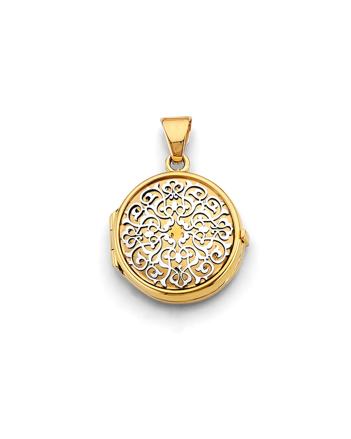 14K Yellow Gold Round Locket Pendant (PT-2581)