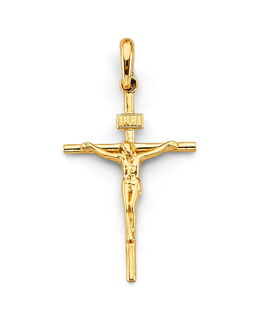 14K Yellow Gold Crucifix Cross Pendant (PT-2598)