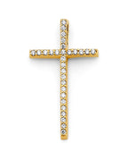 14K Yellow Gold CZ Cross Pendant (PT-2604)