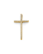 14K Yellow Gold CZ Cross Pendant (PT-2604)