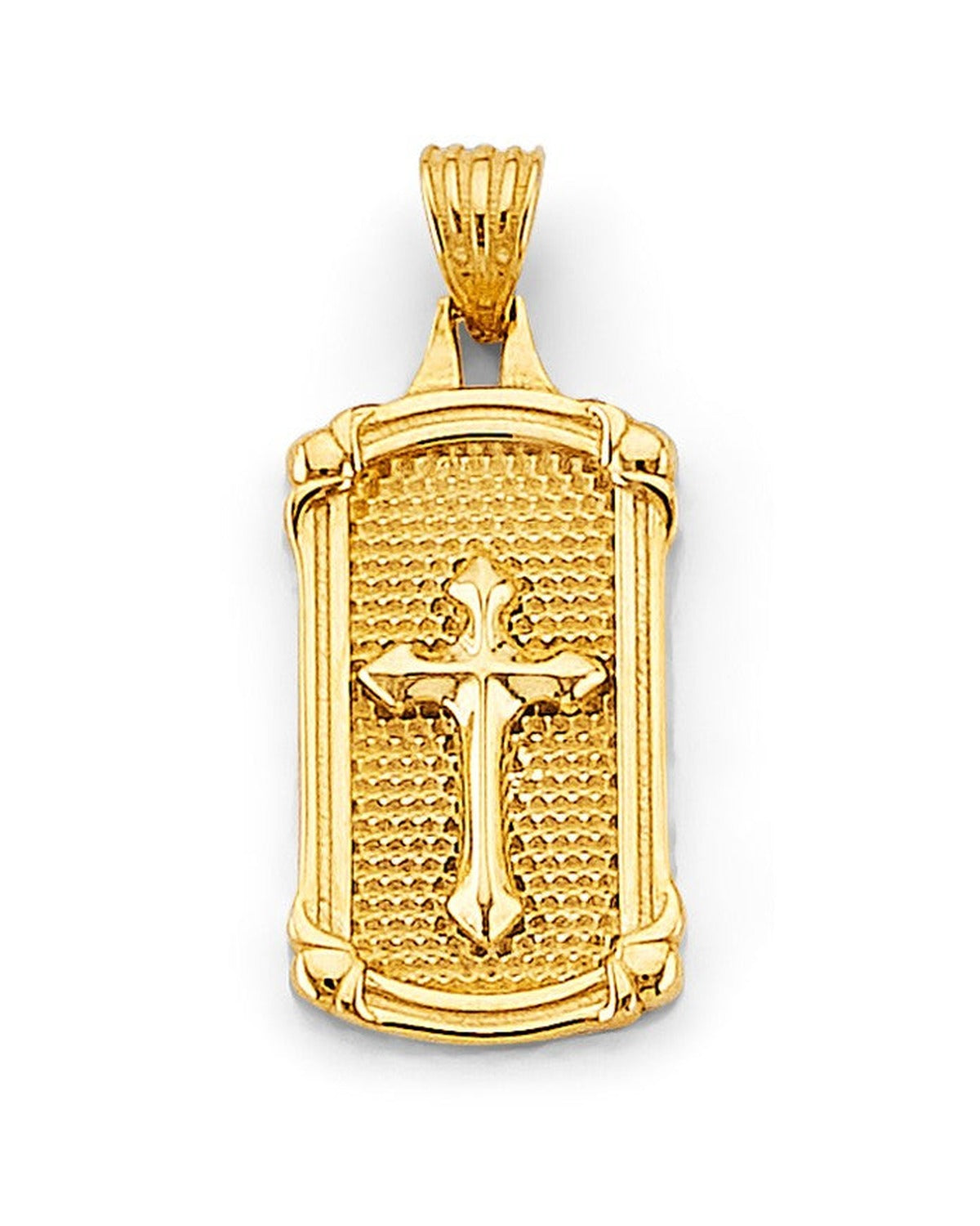 14K Yellow Gold Frame Cross Pendant (PT-2736)