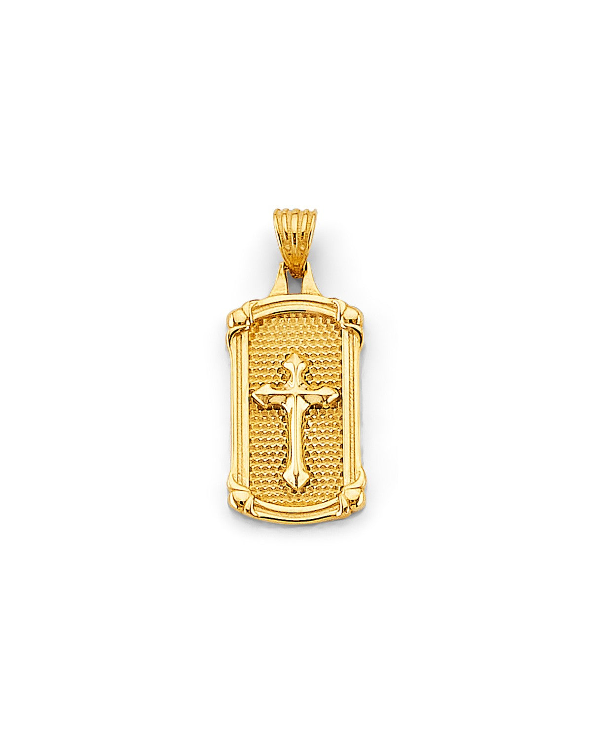 14K Yellow Gold Frame Cross Pendant (PT-2736)