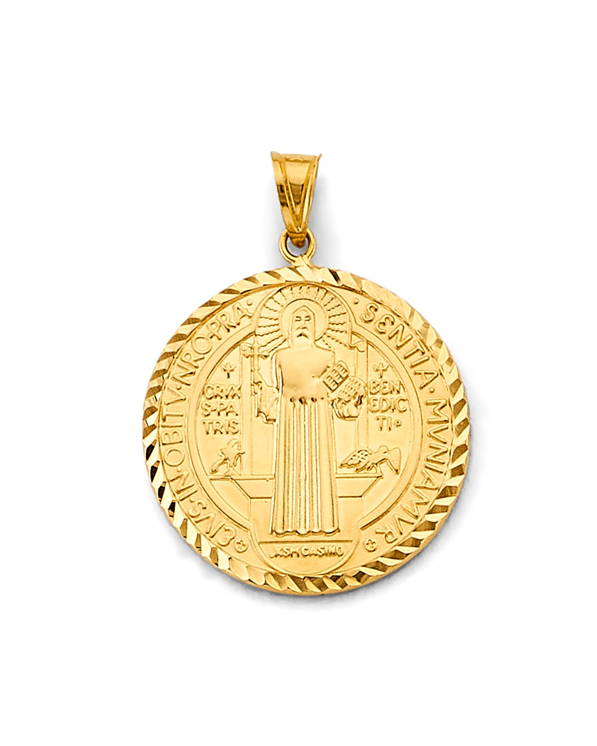 14K Yellow Gold Hollow San Benito Pendant (PT-2872)