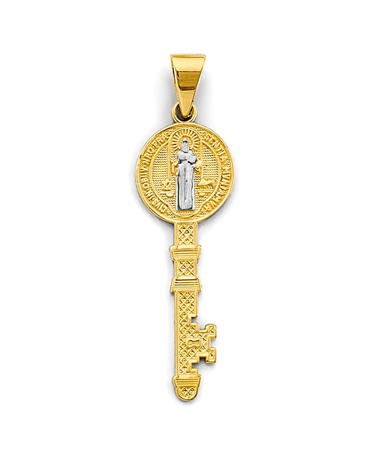 14K Two-Tone Gold 2T Key San Benito Pendant (PT-2877)
