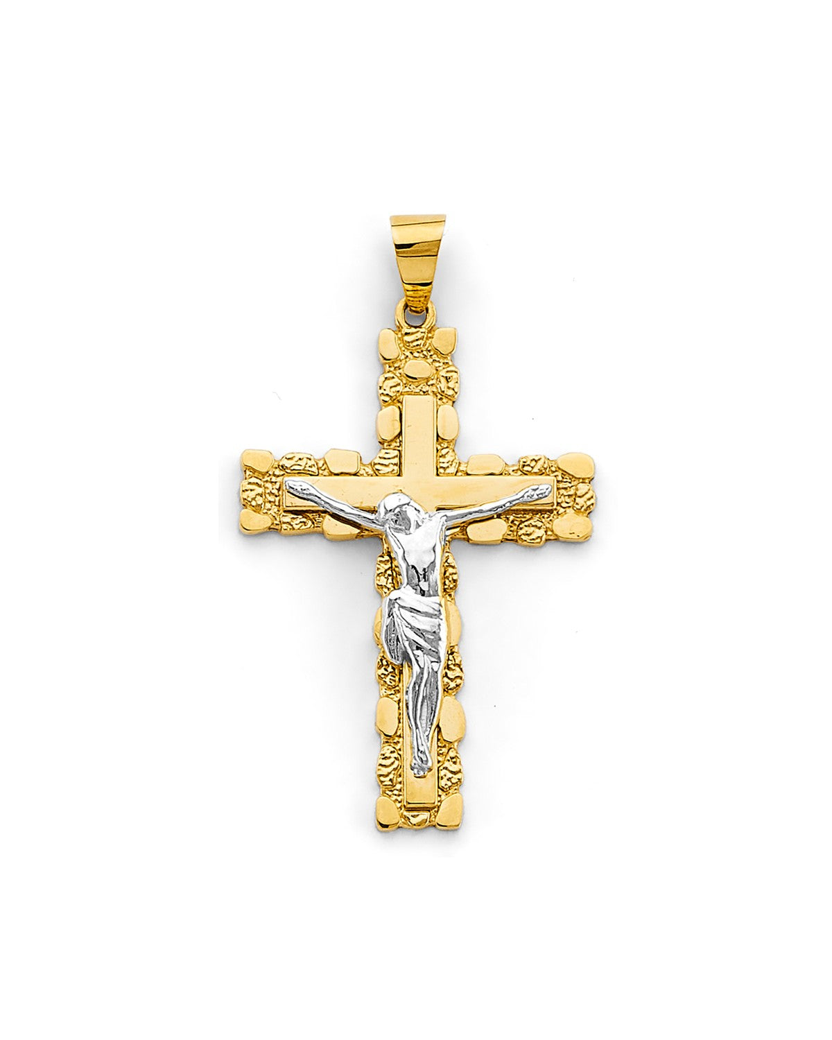 14K Yellow Gold Crucifix Cross Pendant (PT-2945)