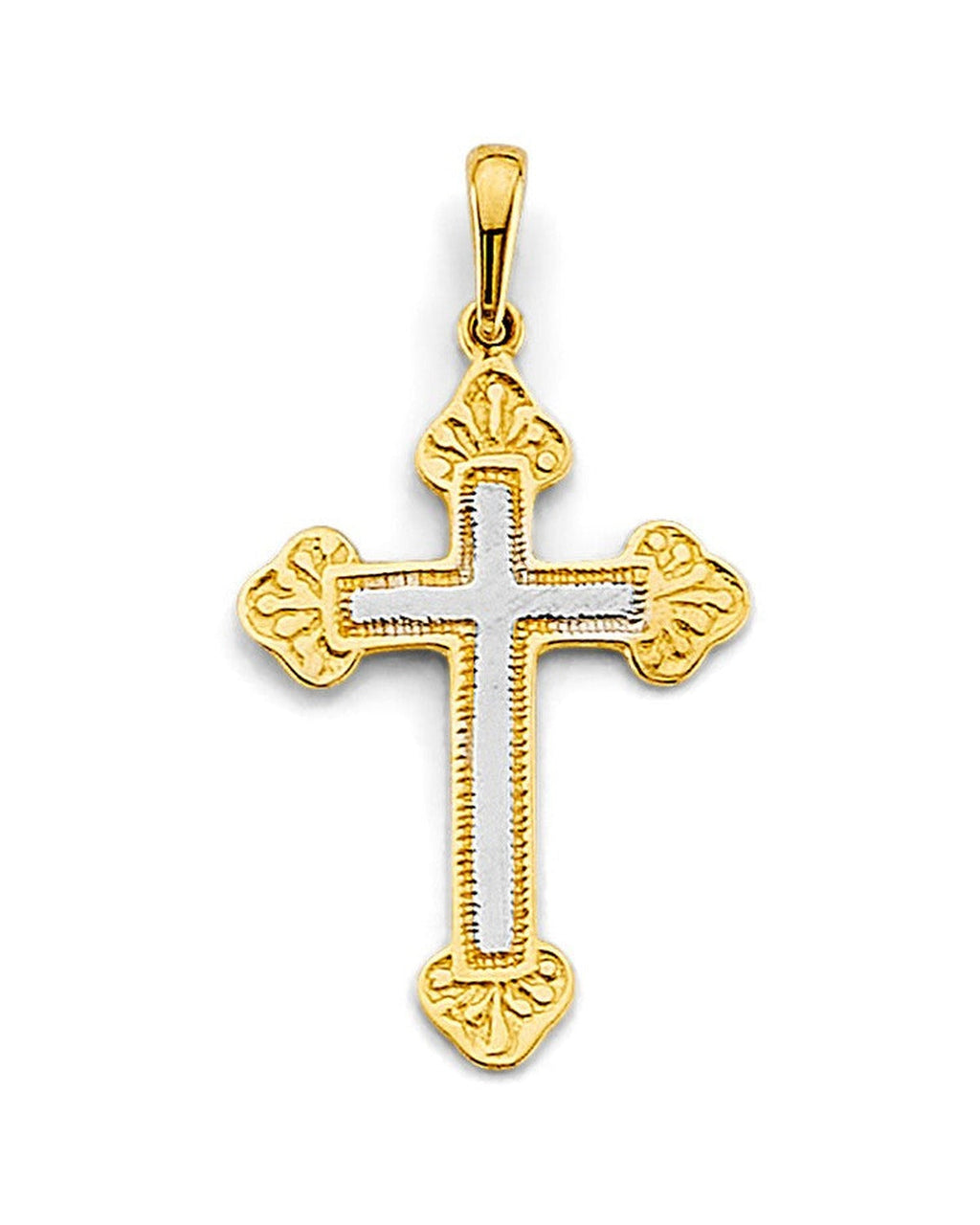 14K Two-Tone Gold Cross Pendant (PT-2964)