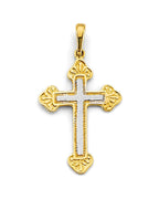 14K Two-Tone Gold Cross Pendant (PT-2964)