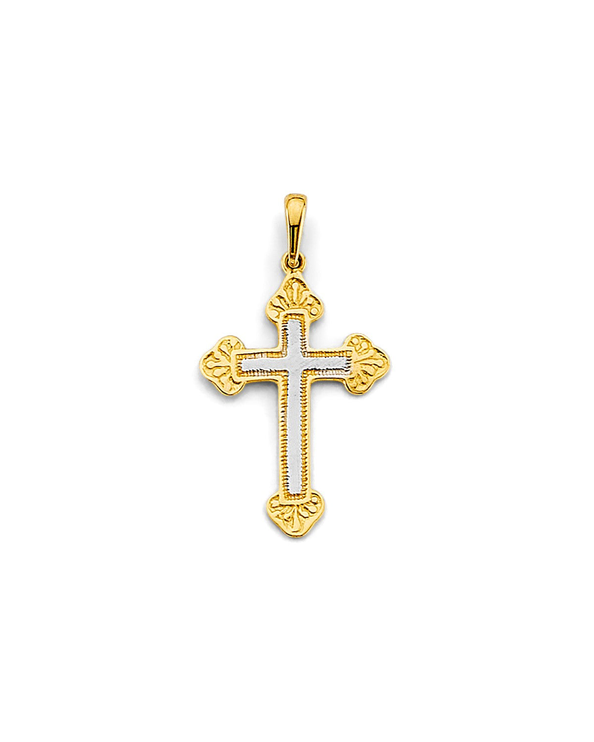 14K Two-Tone Gold Cross Pendant (PT-2964)