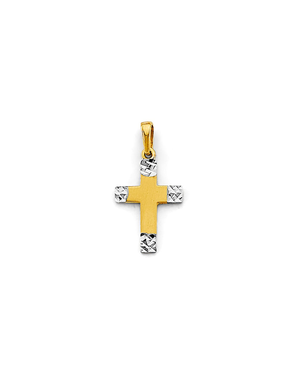 14K Two-Tone Gold Small Cross Pendant (PT-2967)