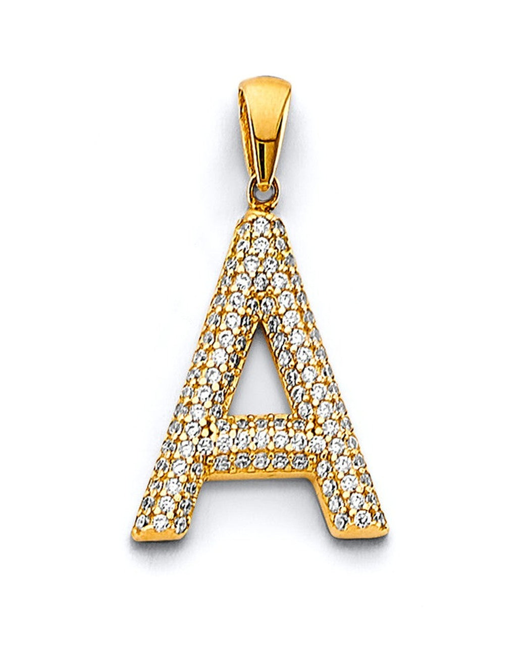 14K Yellow Gold 2T CZ Initial Pendant (PT-3243)