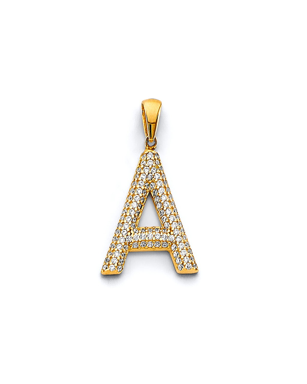 14K Yellow Gold 2T CZ Initial Pendant (PT-3243)