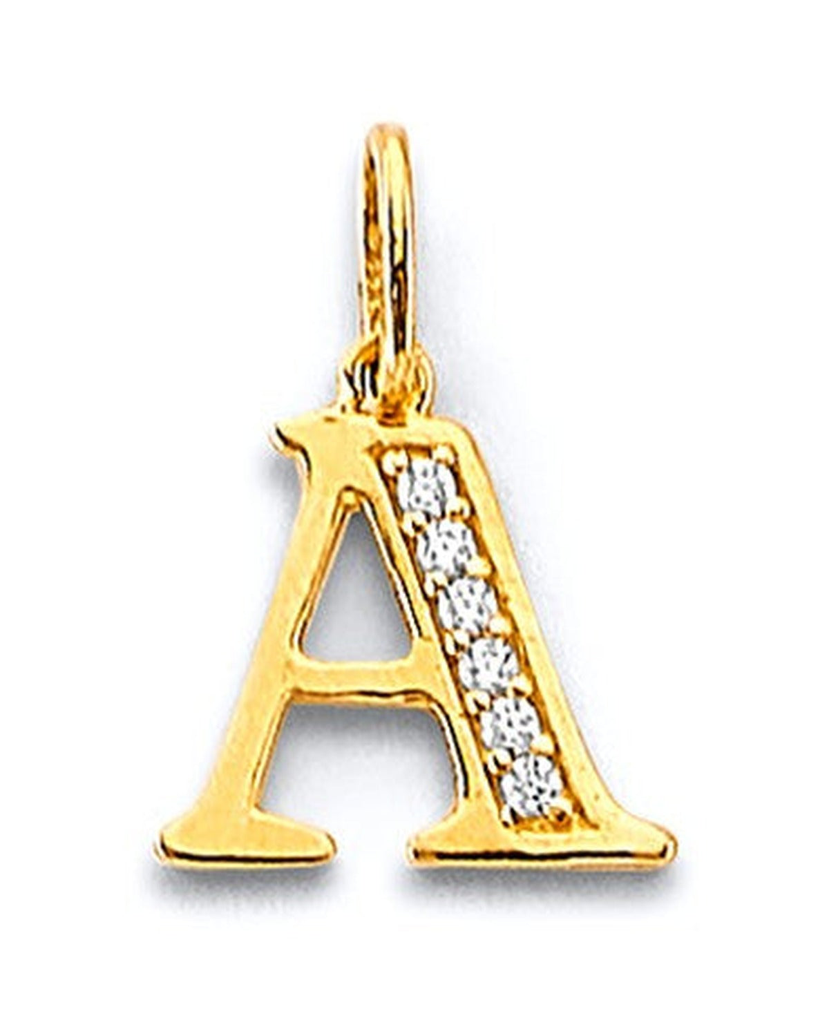 14K Yellow Gold 2T CZ Initial Pendant (PT-3246)