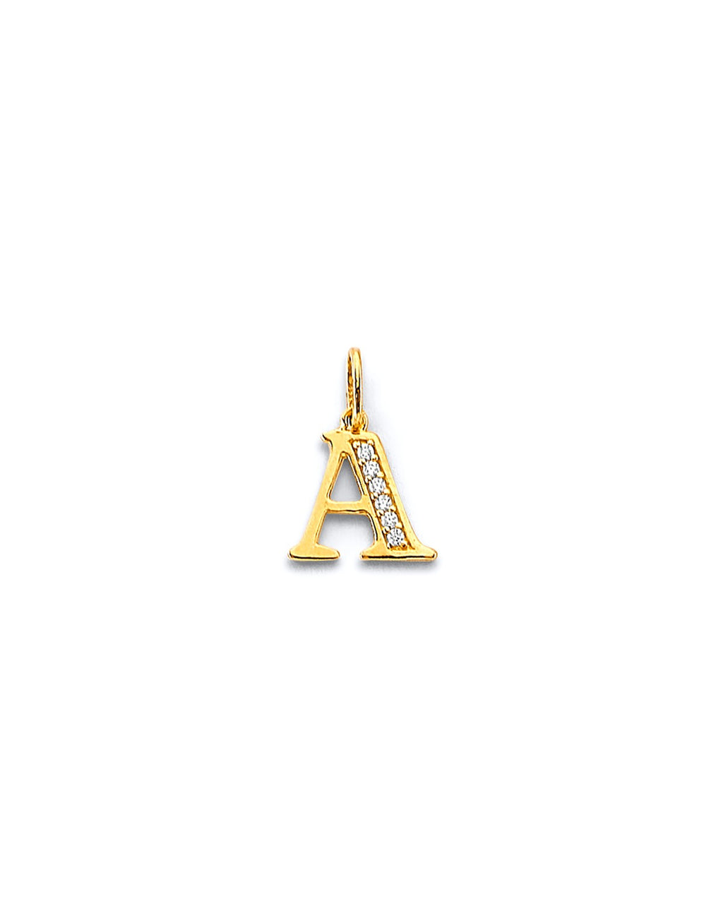14K Yellow Gold 2T CZ Initial Pendant (PT-3246)