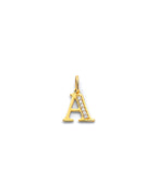 14K Yellow Gold 2T CZ Initial Pendant (PT-3246)