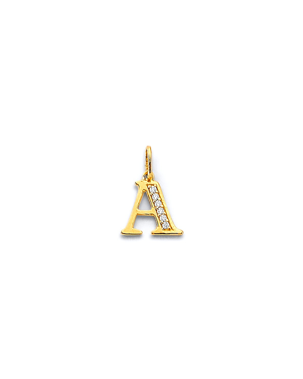 14K Yellow Gold 2T CZ Initial Pendant (PT-3246)