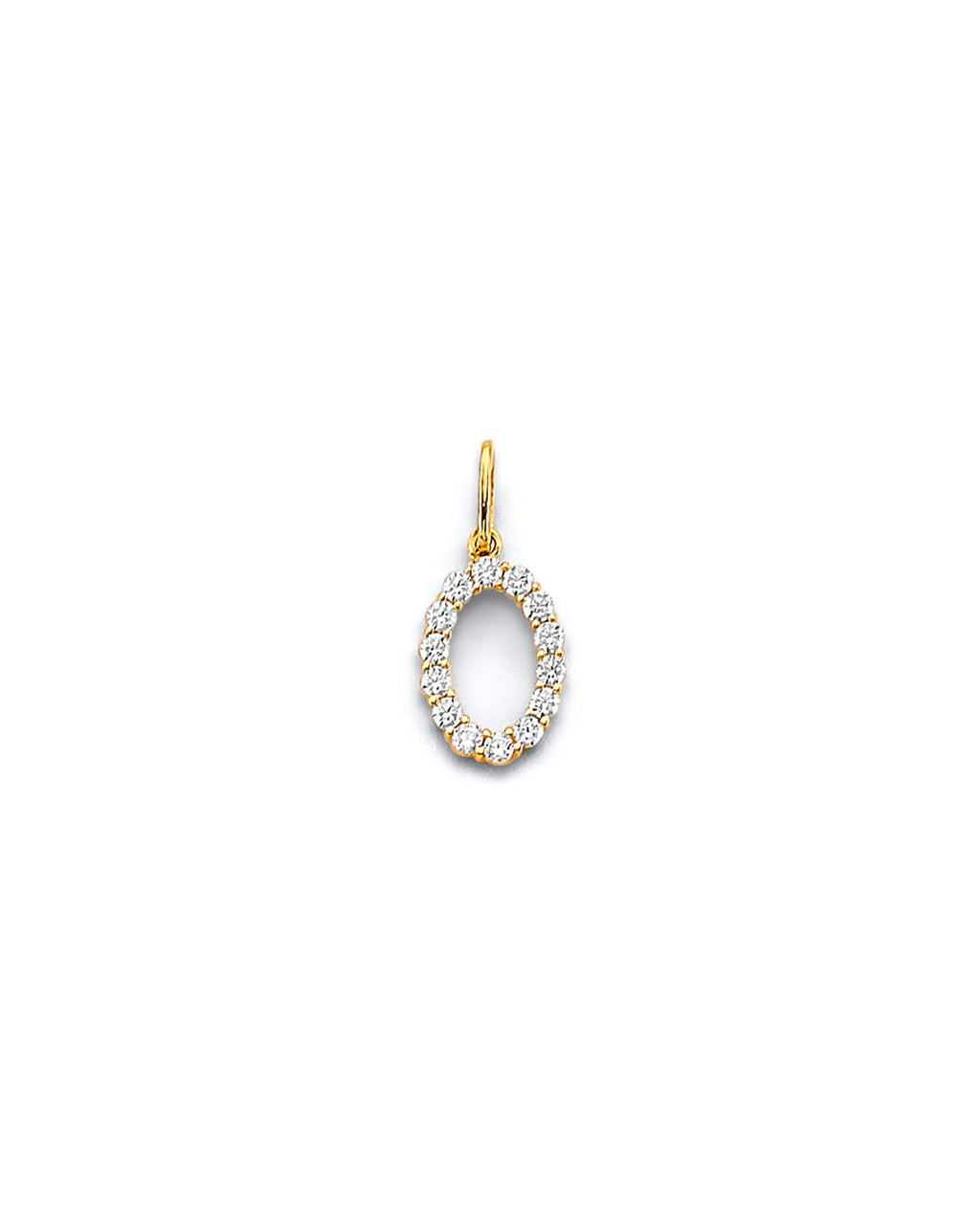 14K Yellow Gold CZ Number Pendant (PT-3251)
