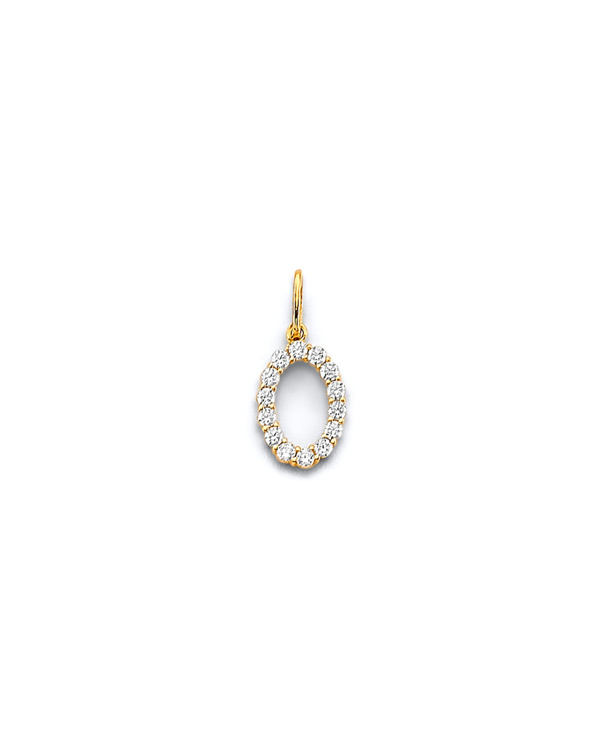 14K Yellow Gold CZ Number Pendant (PT-3251)