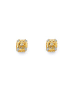 14K Yellow Gold 2T Initial Slider Charm Charm for Mix&Match Bracelet (PT-3255)