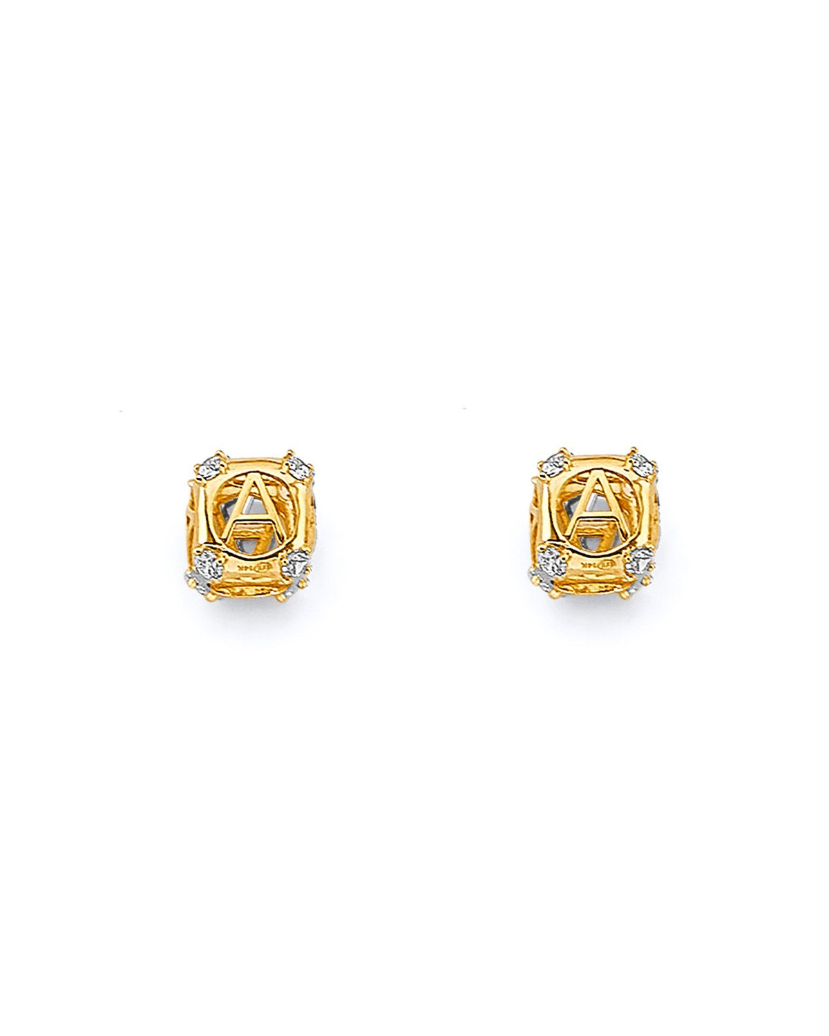 14K Yellow Gold 2T Initial Slider Charm Charm for Mix&Match Bracelet (PT-3255)