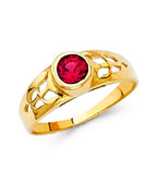 14K Yellow Gold Baby Birthstone Ring - July (RG-0470-07)