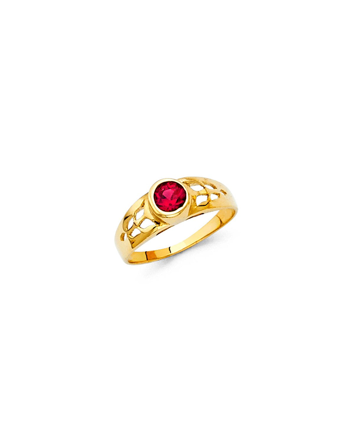 14K Yellow Gold Baby Birthstone Ring - July (RG-0470-07)